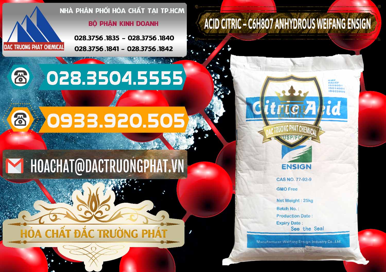 Cty bán - phân phối Acid Citric - Axit Citric Khan Anhydrous Weifang Trung Quốc China - 0008 - Nơi chuyên bán ( cung cấp ) hóa chất tại TP.HCM - congtyhoachat.vn