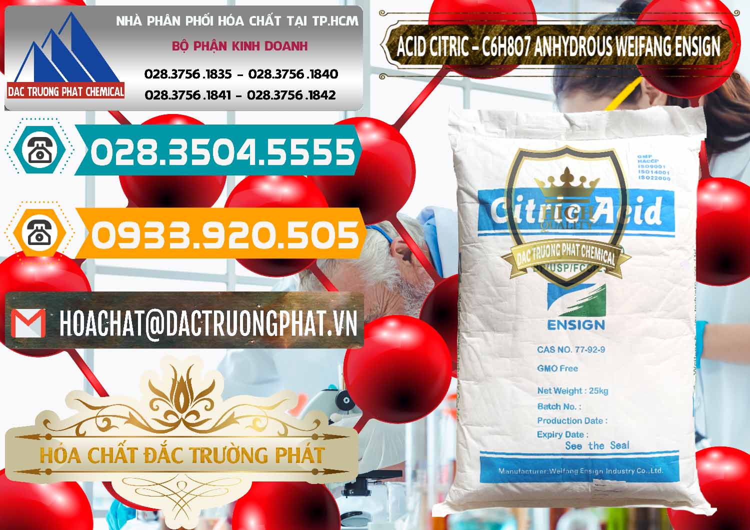 Cty chuyên nhập khẩu ( bán ) Acid Citric - Axit Citric Khan Anhydrous Weifang Trung Quốc China - 0008 - Nơi chuyên cung ứng và phân phối hóa chất tại TP.HCM - congtyhoachat.vn