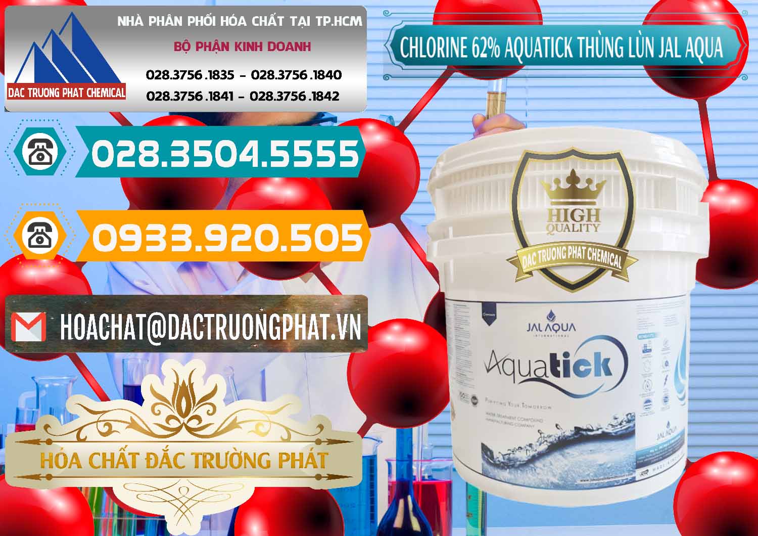 Cty nhập khẩu _ bán Chlorine – Clorin 62% Aquatick Thùng Lùn Jal Aqua Ấn Độ India - 0238 - Cty phân phối & bán hóa chất tại TP.HCM - congtyhoachat.vn