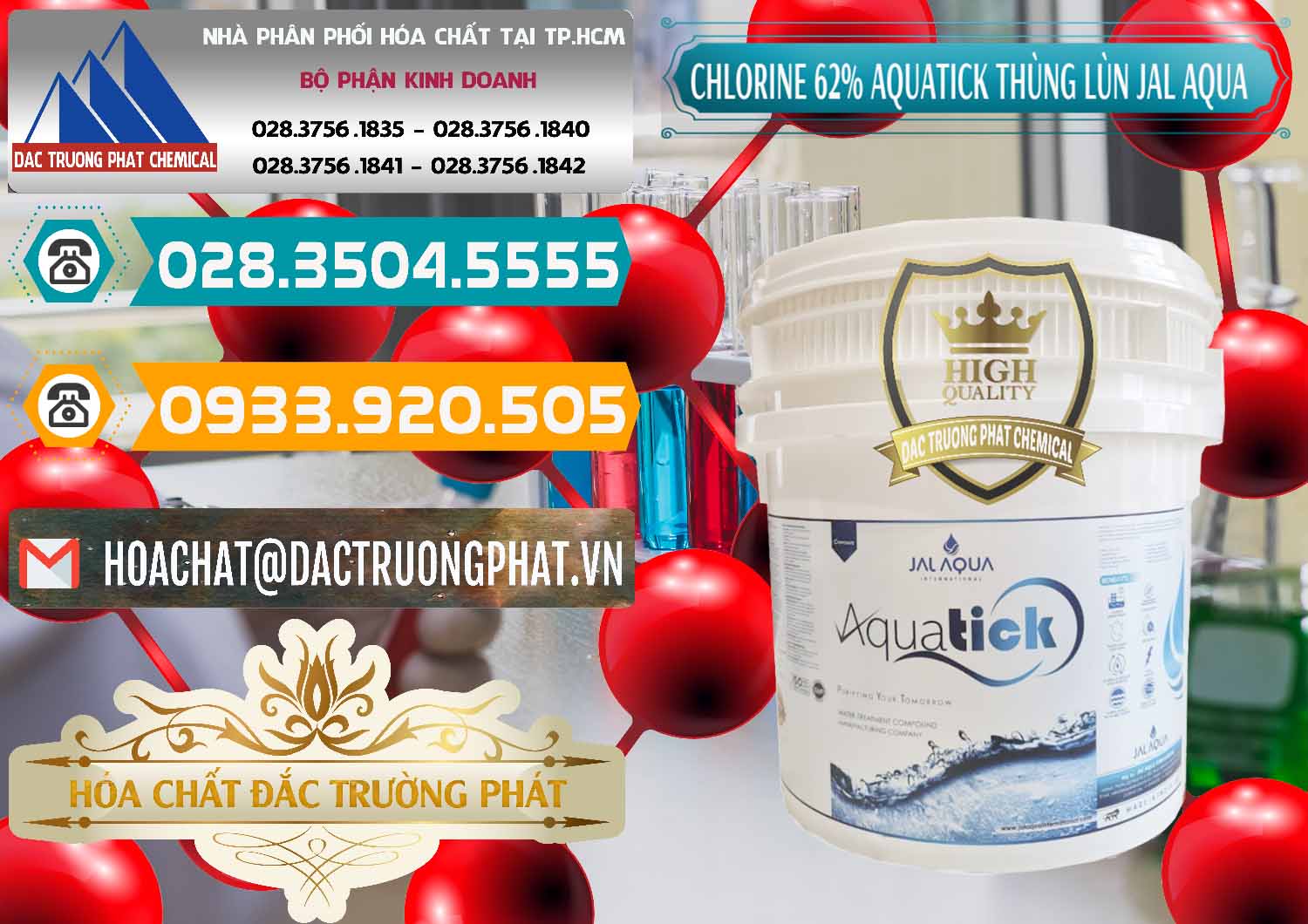 Nơi cung ứng & bán Chlorine – Clorin 62% Aquatick Thùng Lùn Jal Aqua Ấn Độ India - 0238 - Đơn vị bán - phân phối hóa chất tại TP.HCM - congtyhoachat.vn