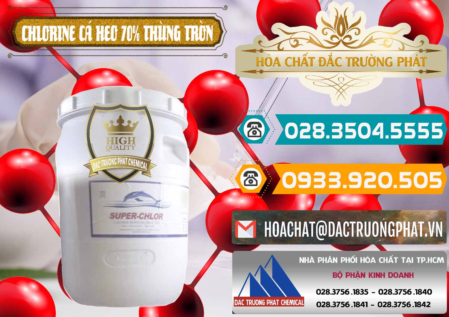 Cty chuyên cung ứng & bán Clorin - Chlorine Cá Heo 70% Super Chlor Thùng Tròn Nắp Trắng Trung Quốc China - 0239 - Công ty chuyên kinh doanh & phân phối hóa chất tại TP.HCM - congtyhoachat.vn