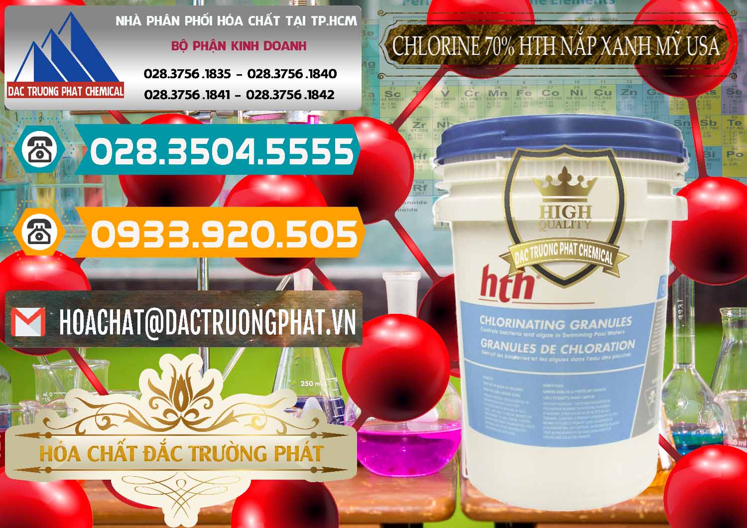Cty cung cấp và bán Clorin – Chlorine 70% HTH Nắp Xanh Mỹ Usa - 0245 - Đơn vị kinh doanh - phân phối hóa chất tại TP.HCM - congtyhoachat.vn