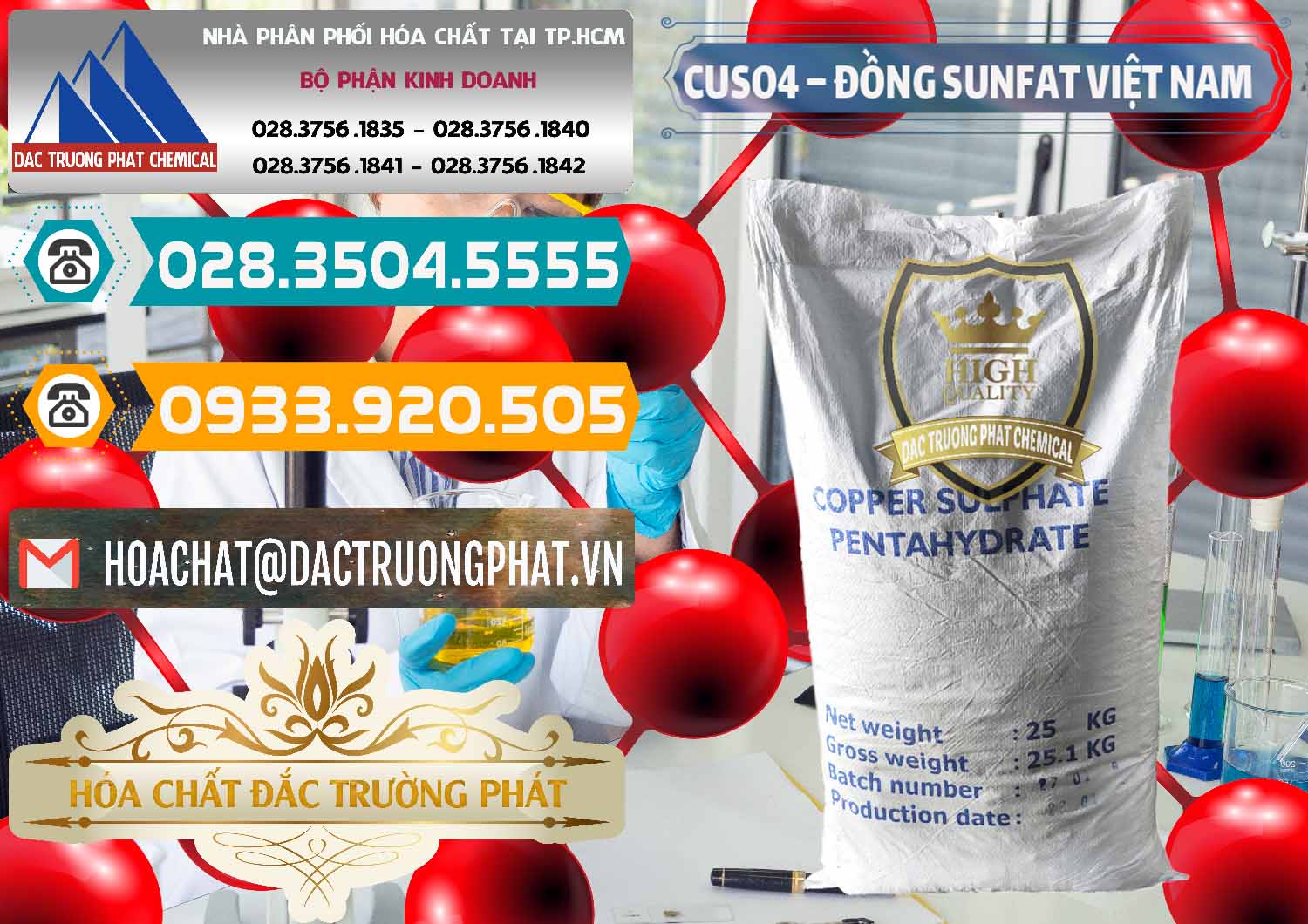 Nơi chuyên bán _ phân phối CuSO4 – Đồng Sunfat Dạng Bột Việt Nam - 0196 - Cty phân phối và bán hóa chất tại TP.HCM - congtyhoachat.vn