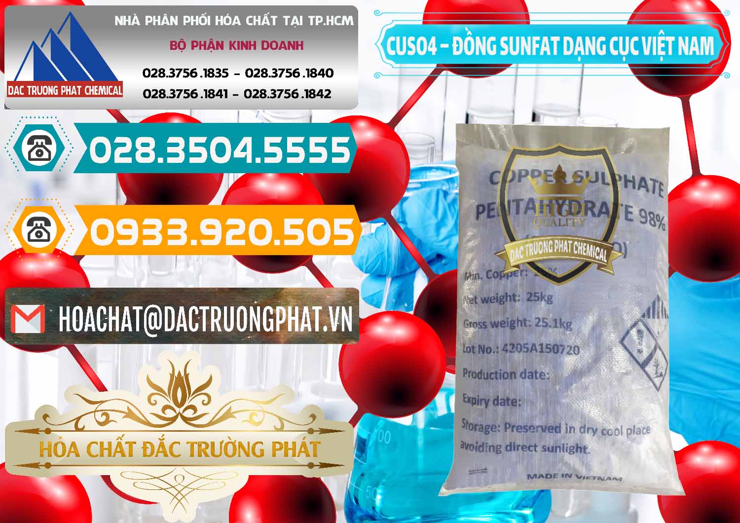 Cty chuyên phân phối _ bán CUSO4 – Đồng Sunfat Dạng Cục Việt Nam - 0303 - Cty kinh doanh & phân phối hóa chất tại TP.HCM - congtyhoachat.vn