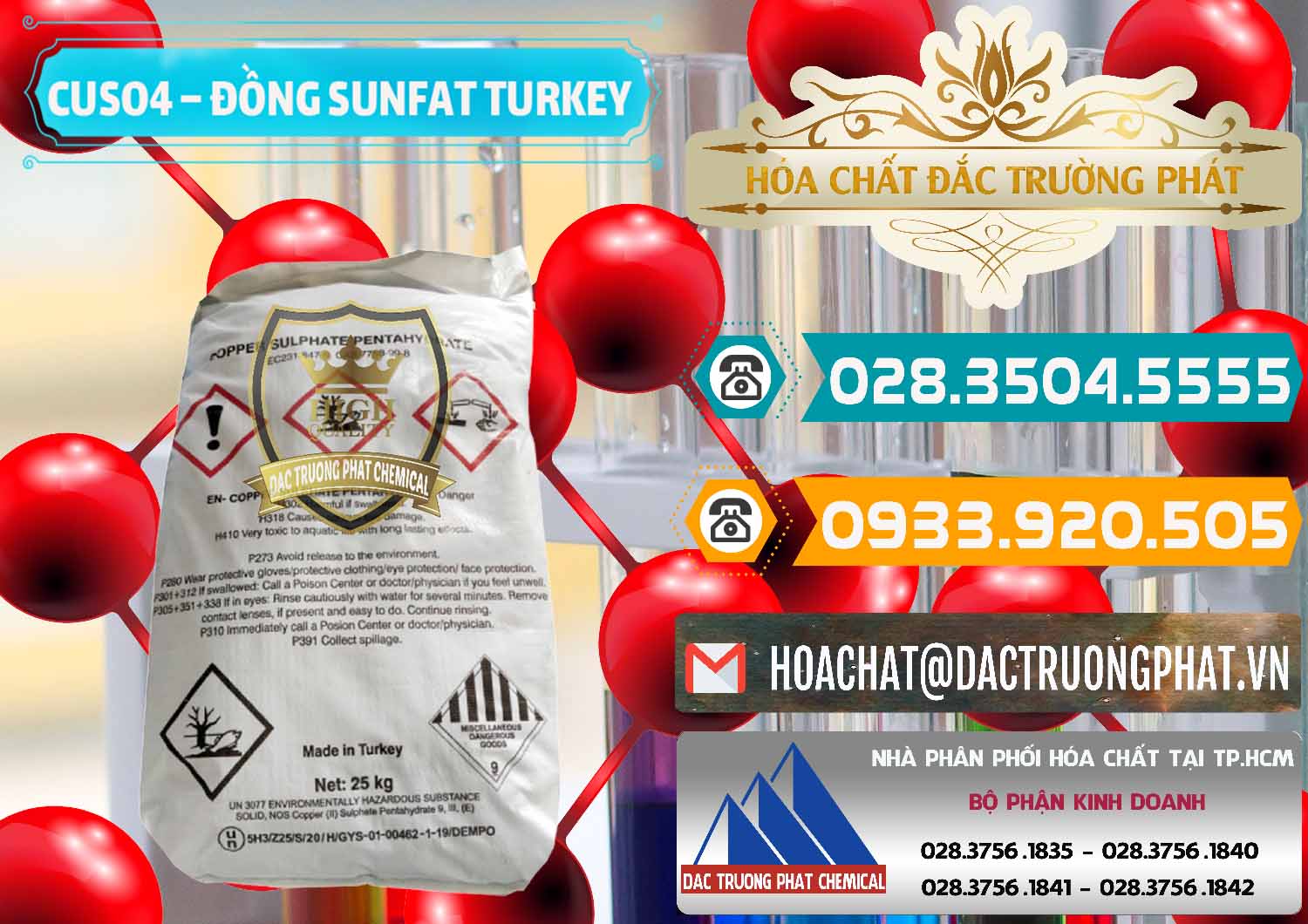 Nhập khẩu - bán CuSO4 – Đồng Sunfat Thổ Nhĩ Kỳ Turkey - 0481 - Chuyên kinh doanh - phân phối hóa chất tại TP.HCM - congtyhoachat.vn