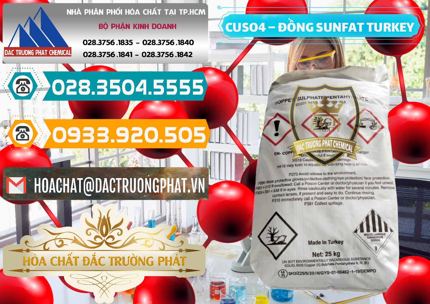Nơi nhập khẩu _ bán CuSO4 – Đồng Sunfat Thổ Nhĩ Kỳ Turkey - 0481 - Công ty chuyên phân phối - cung ứng hóa chất tại TP.HCM - congtyhoachat.vn