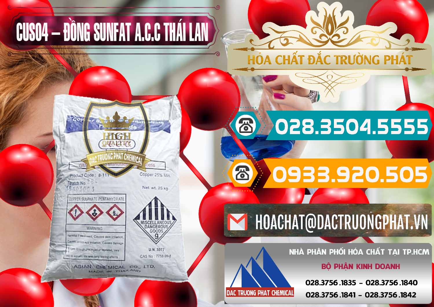 Nhà cung cấp ( bán ) CuSO4 – Đồng Sunfat A.C.C Thái Lan - 0249 - Đơn vị chuyên cung ứng _ phân phối hóa chất tại TP.HCM - congtyhoachat.vn