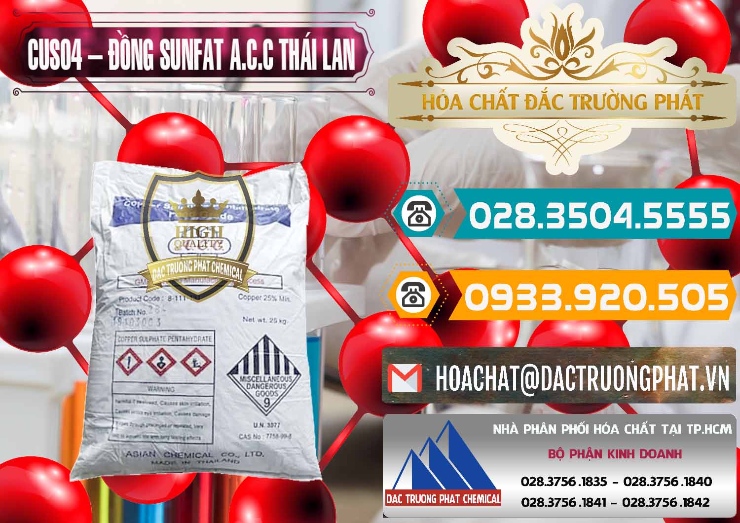 Nơi phân phối ( bán ) CuSO4 – Đồng Sunfat A.C.C Thái Lan - 0249 - Công ty chuyên cung cấp - nhập khẩu hóa chất tại TP.HCM - congtyhoachat.vn