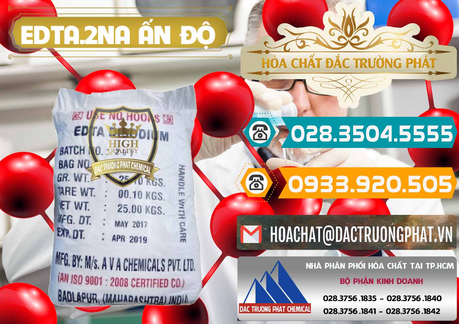 Địa chỉ chuyên bán × thương mại Hóa chất Edta 2na _ C10H14N2NA2O8.2H2O Powder Ấn Độ India Đơn vị chuyên bán _ phân phối EDTA.2NA - Ethylendiamin Tetraacetic Ấn Độ India - 0416 - Chuyên kinh doanh và cung cấp hóa chất tại TP.HCM - congtyhoachat.vn