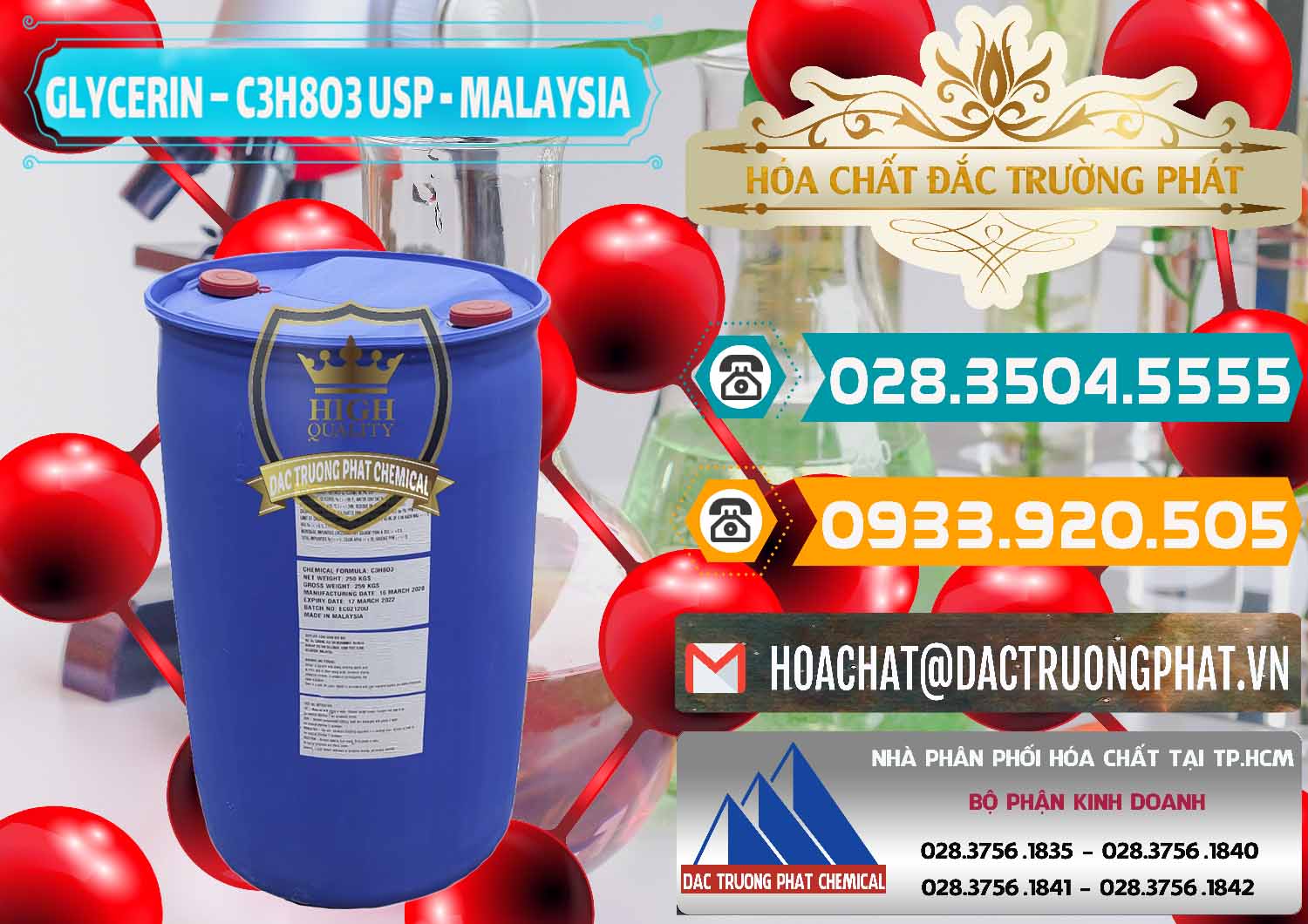 Nơi kinh doanh ( bán ) Glycerin – C3H8O3 USP Malaysia - 0233 - Đơn vị nhập khẩu và cung cấp hóa chất tại TP.HCM - congtyhoachat.vn