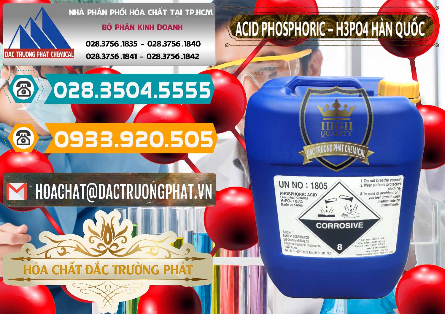 Công ty chuyên bán - cung cấp Acid Phosphoric – H3PO4 85% Can Xanh Hàn Quốc Korea - 0016 - Nhà phân phối _ cung cấp hóa chất tại TP.HCM - congtyhoachat.vn