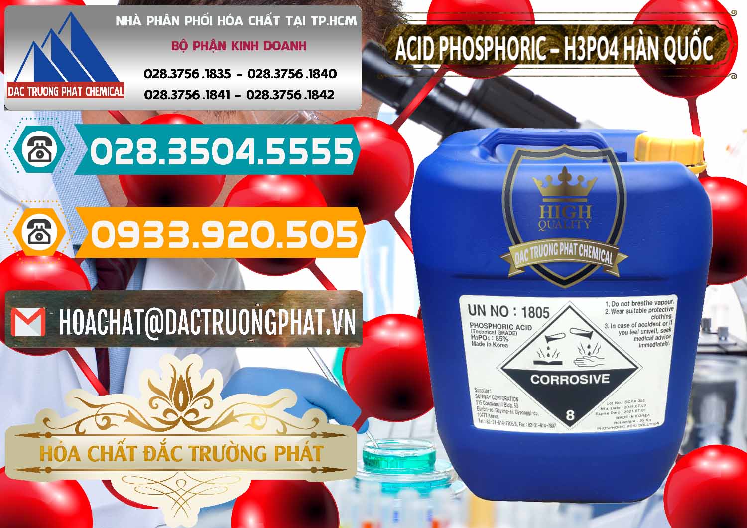Đơn vị chuyên bán ( cung ứng ) Acid Phosphoric – H3PO4 85% Can Xanh Hàn Quốc Korea - 0016 - Cty kinh doanh và cung cấp hóa chất tại TP.HCM - congtyhoachat.vn