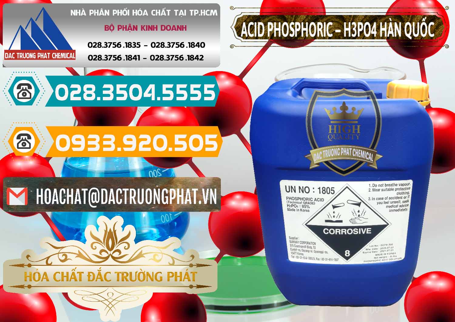 Đơn vị cung ứng - bán Acid Phosphoric – H3PO4 85% Can Xanh Hàn Quốc Korea - 0016 - Đơn vị phân phối & cung cấp hóa chất tại TP.HCM - congtyhoachat.vn