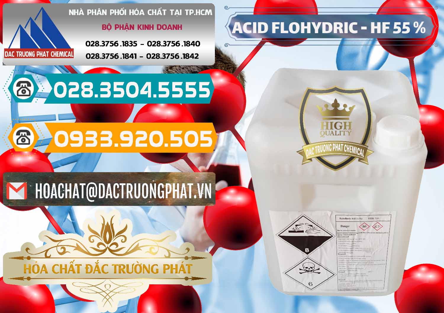 Chuyên nhập khẩu ( bán ) Axit HF - Acid HF 55% Can Trắng Trung Quốc China - 0079 - Cty cung cấp _ phân phối hóa chất tại TP.HCM - congtyhoachat.vn