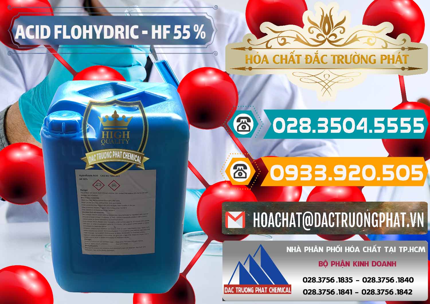 Cty nhập khẩu ( bán ) Axit HF - Acid HF 55% Can Xanh Trung Quốc China - 0080 - Cty chuyên cung cấp _ nhập khẩu hóa chất tại TP.HCM - congtyhoachat.vn