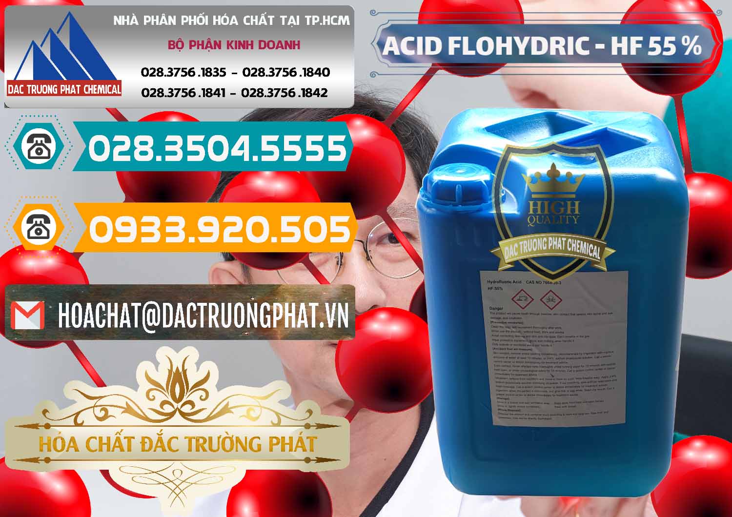 Chuyên bán ( cung ứng ) Axit HF - Acid HF 55% Can Xanh Trung Quốc China - 0080 - Chuyên cung cấp & nhập khẩu hóa chất tại TP.HCM - congtyhoachat.vn