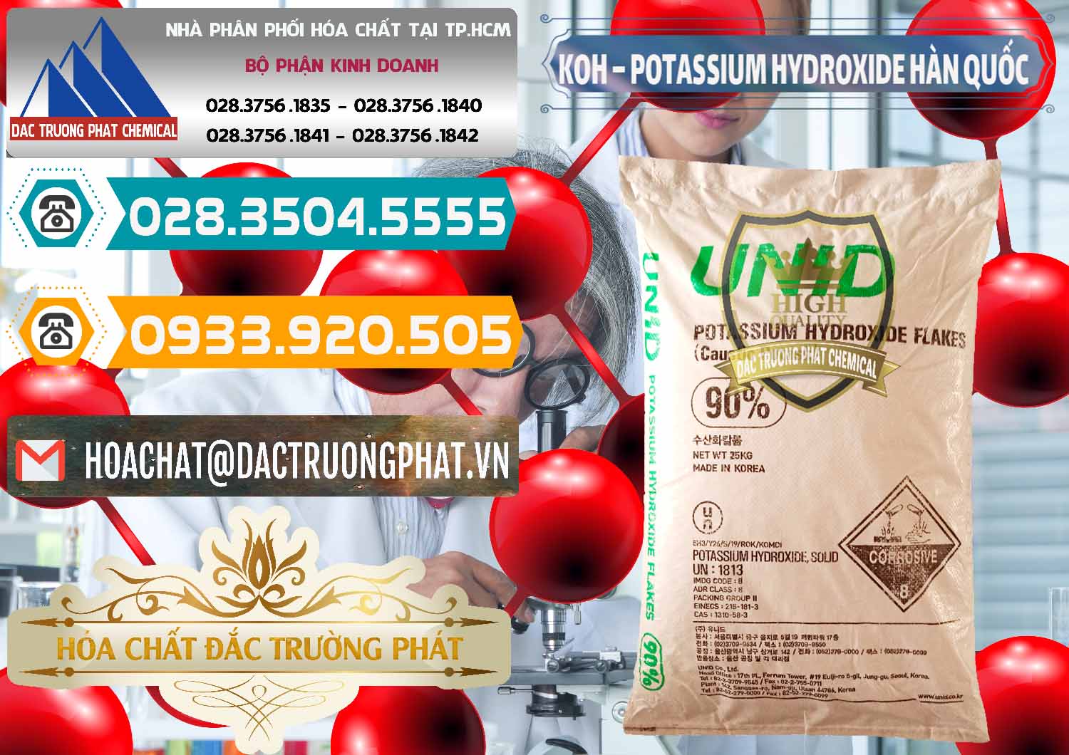 Cty chuyên kinh doanh ( bán ) KOH ( 90%) – Potassium Hydroxide Unid Hàn Quốc Korea - 0090 - Đơn vị phân phối và cung cấp hóa chất tại TP.HCM - congtyhoachat.vn