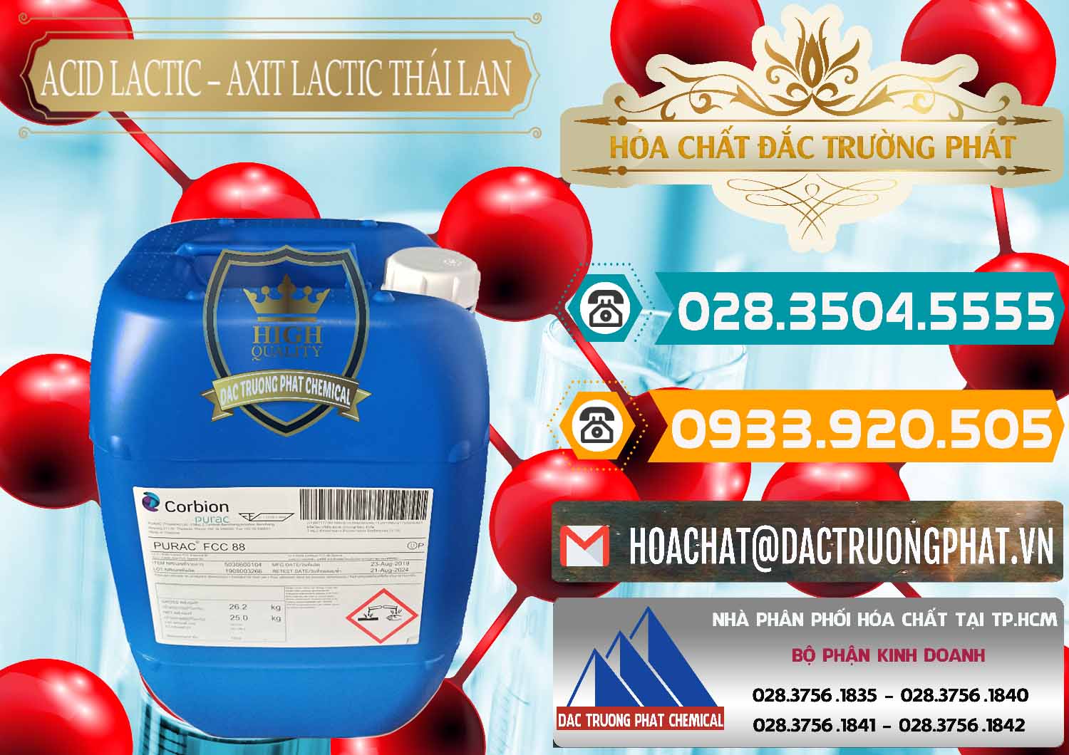 Cty cung cấp và bán Acid Lactic – Axit Lactic Thái Lan Purac FCC 88 - 0012 - Nơi cung cấp và phân phối hóa chất tại TP.HCM - congtyhoachat.vn