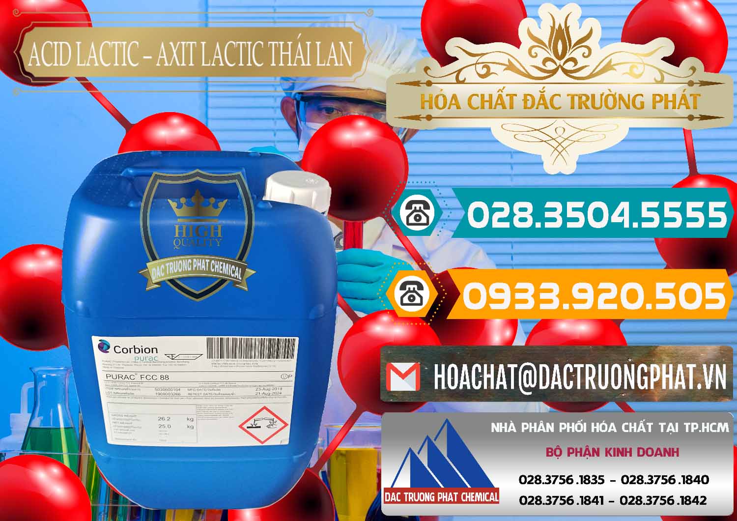 Kinh doanh & bán Acid Lactic – Axit Lactic Thái Lan Purac FCC 88 - 0012 - Nhà cung cấp & kinh doanh hóa chất tại TP.HCM - congtyhoachat.vn