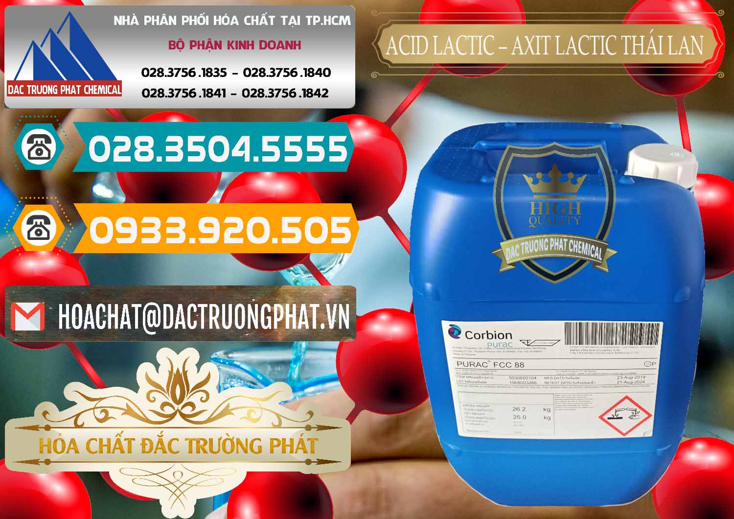 Đơn vị chuyên phân phối - bán Acid Lactic – Axit Lactic Thái Lan Purac FCC 88 - 0012 - Cty chuyên cung cấp - bán hóa chất tại TP.HCM - congtyhoachat.vn