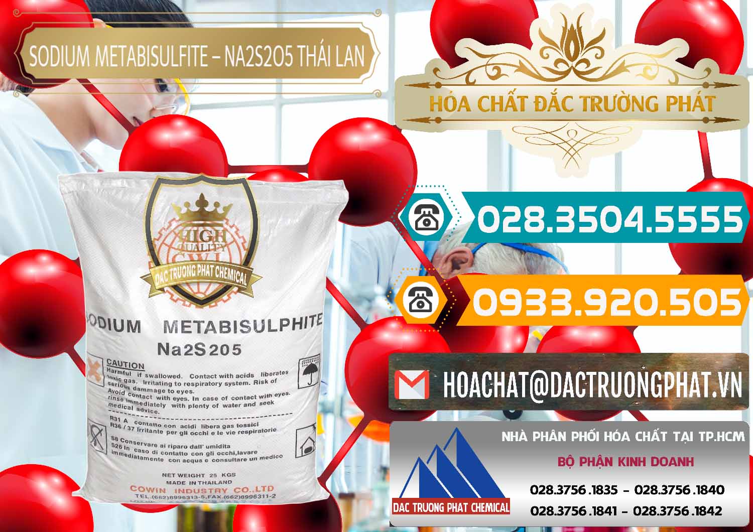 Cty kinh doanh - bán Sodium Metabisulfite - NA2S2O5 Thái Lan Cowin - 0145 - Đơn vị nhập khẩu ( phân phối ) hóa chất tại TP.HCM - congtyhoachat.vn