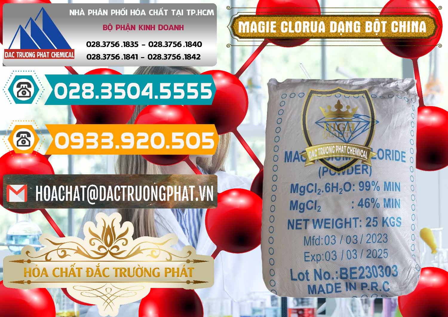 Nhà phân phối & bán Magie Clorua – MGCL2 96% Dạng Bột Logo Kim Cương Trung Quốc China - 0387 - Công ty phân phối & cung cấp hóa chất tại TP.HCM - congtyhoachat.vn