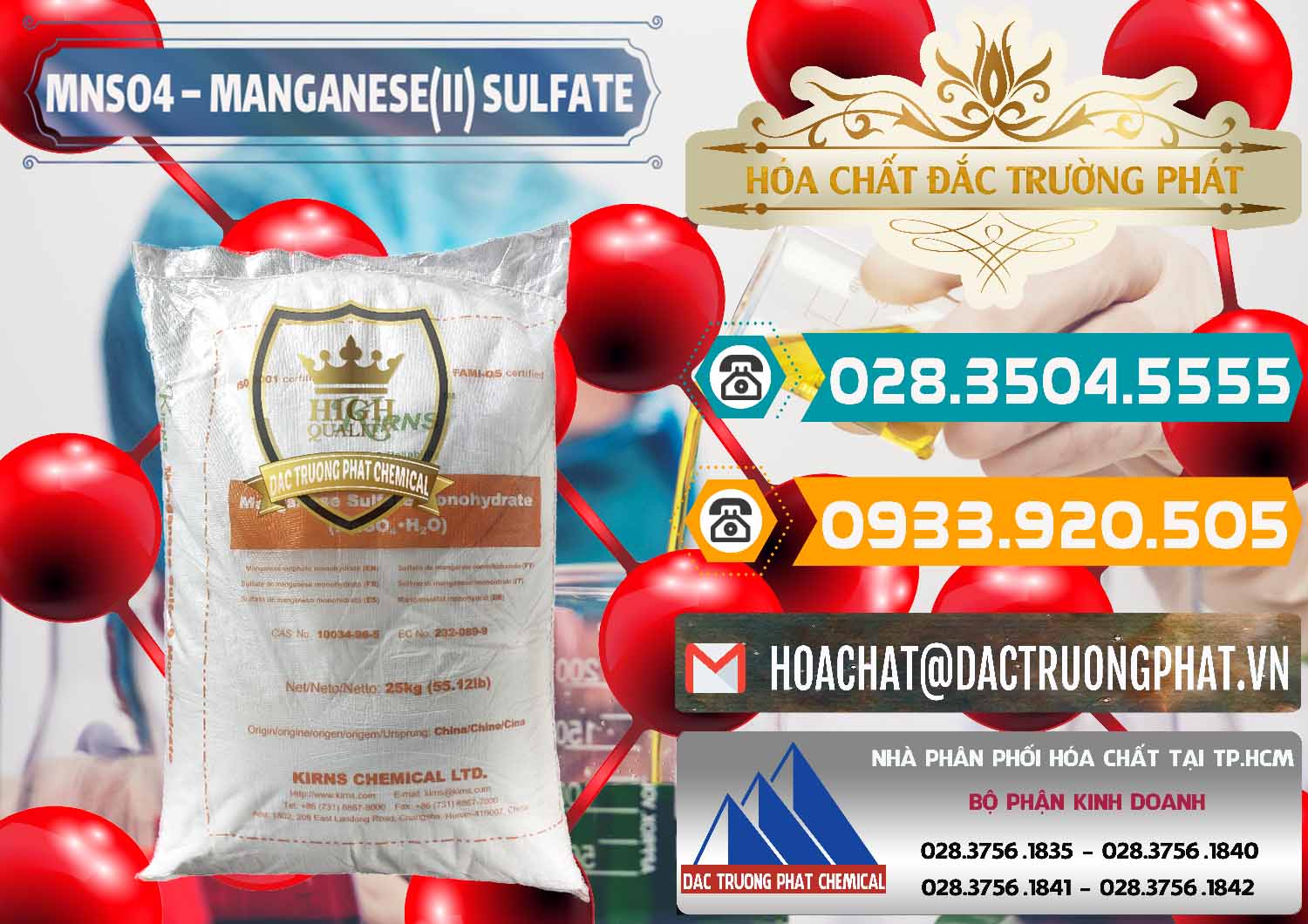 Đơn vị kinh doanh & bán MNSO4 – Manganese (II) Sulfate Kirns Trung Quốc China - 0095 - Kinh doanh & phân phối hóa chất tại TP.HCM - congtyhoachat.vn