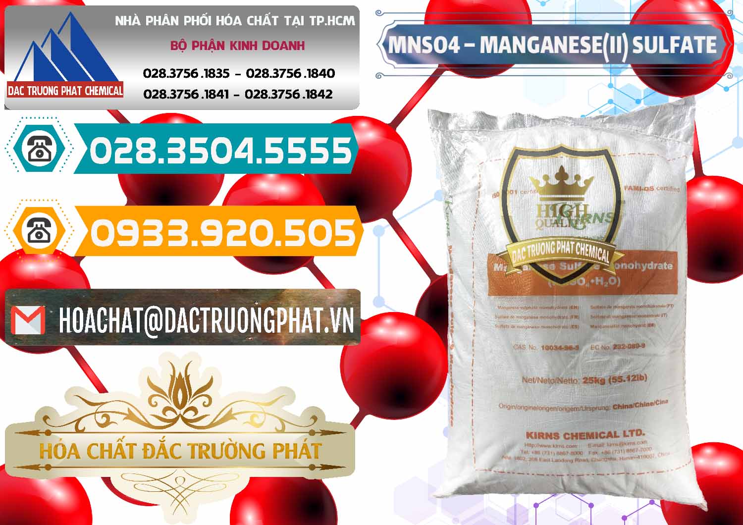 Công ty cung cấp - bán MNSO4 – Manganese (II) Sulfate Kirns Trung Quốc China - 0095 - Nơi phân phối và cung cấp hóa chất tại TP.HCM - congtyhoachat.vn