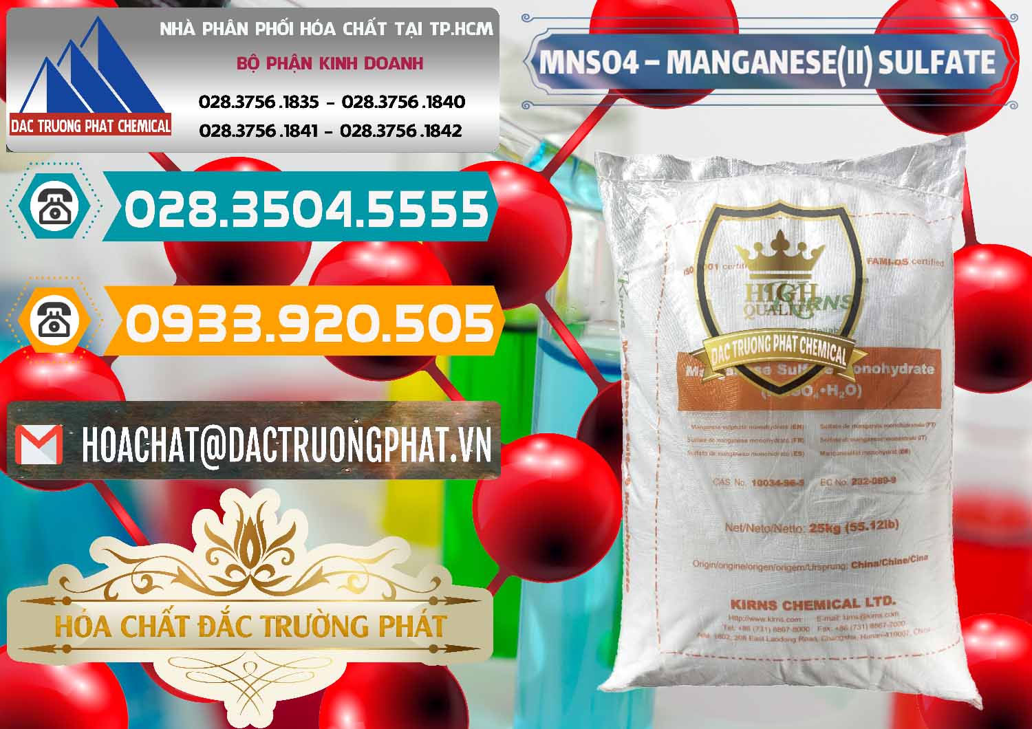 Cty chuyên bán - cung ứng MNSO4 – Manganese (II) Sulfate Kirns Trung Quốc China - 0095 - Nơi nhập khẩu ( cung cấp ) hóa chất tại TP.HCM - congtyhoachat.vn