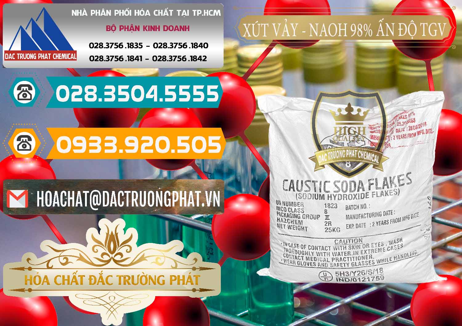 Cty chuyên bán — phân phối Hóa Chất Công Nghiệp NaOH Vảy # Caustic Soda Nơi bán _ cung ứng Xút Vảy - NaOH Vảy 98% TGV Ấn Độ India - 0169 - Công ty cung cấp - phân phối hóa chất tại TP.HCM - congtyhoachat.vn