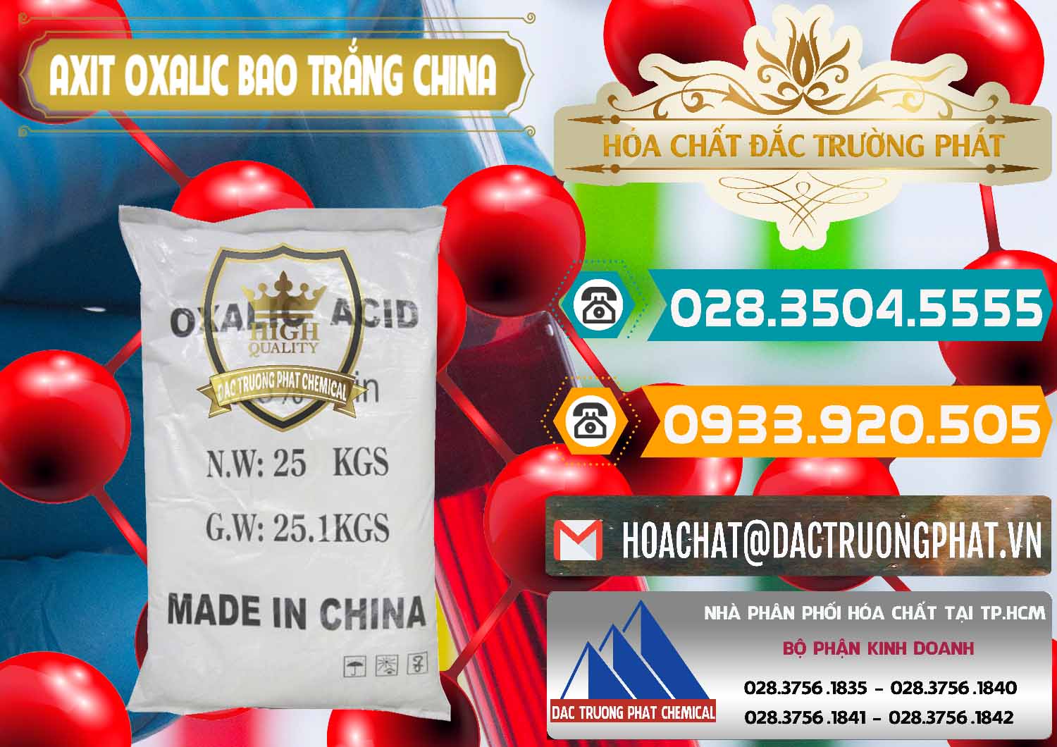 Đơn vị kinh doanh và bán Acid Oxalic – Axit Oxalic 99.6% Bao Trắng Trung Quốc China - 0270 - Nơi cung cấp - nhập khẩu hóa chất tại TP.HCM - congtyhoachat.vn