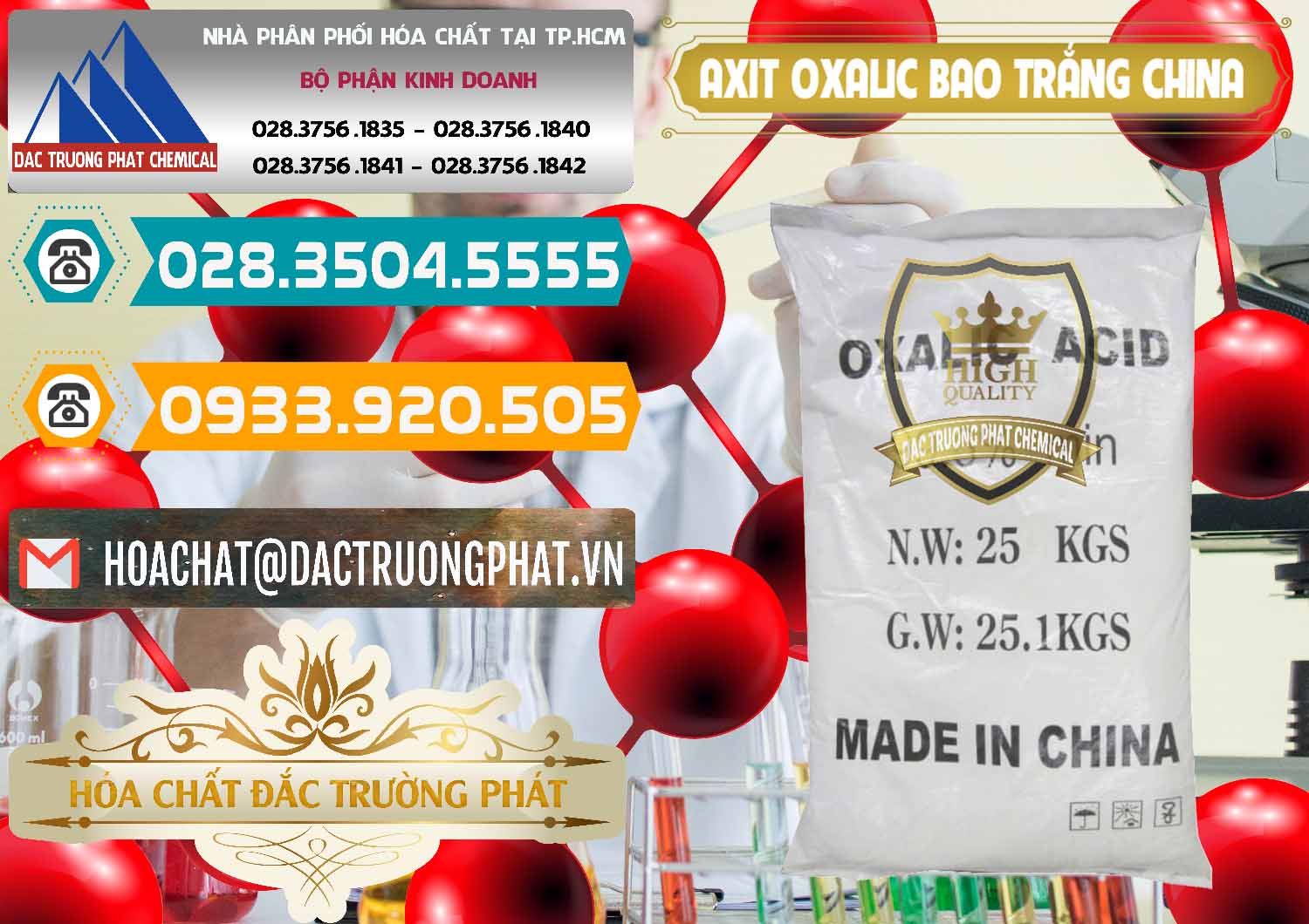 Chuyên nhập khẩu _ bán Acid Oxalic – Axit Oxalic 99.6% Bao Trắng Trung Quốc China - 0270 - Đơn vị cung ứng - phân phối hóa chất tại TP.HCM - congtyhoachat.vn