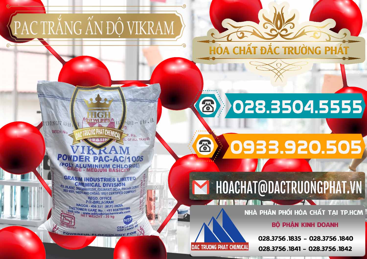 Nơi bán _ phân phối PAC - Polyaluminium Chloride Ấn Độ India Vikram - 0120 - Cty bán và phân phối hóa chất tại TP.HCM - congtyhoachat.vn