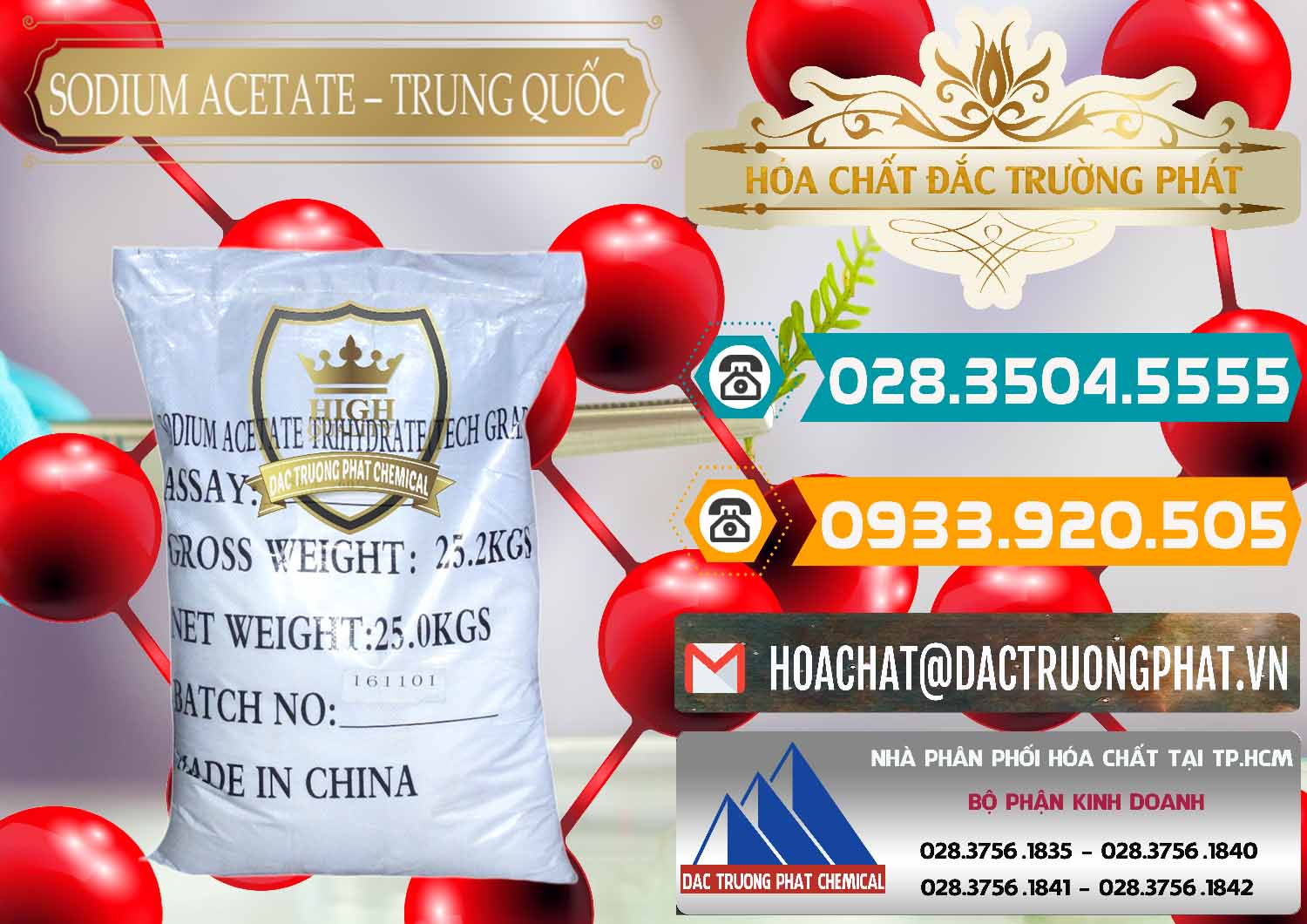 Cty chuyên cung cấp - bán Sodium Acetate - Natri Acetate Trung Quốc China - 0134 - Nơi cung cấp ( phân phối ) hóa chất tại TP.HCM - congtyhoachat.vn