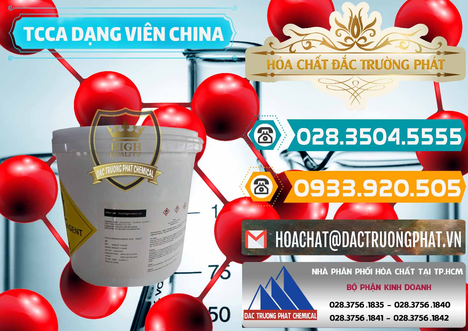 Cty nhập khẩu - bán TCCA - Acid Trichloroisocyanuric Dạng Viên Thùng 5kg Trung Quốc China - 0379 - Công ty chuyên phân phối - cung ứng hóa chất tại TP.HCM - congtyhoachat.vn