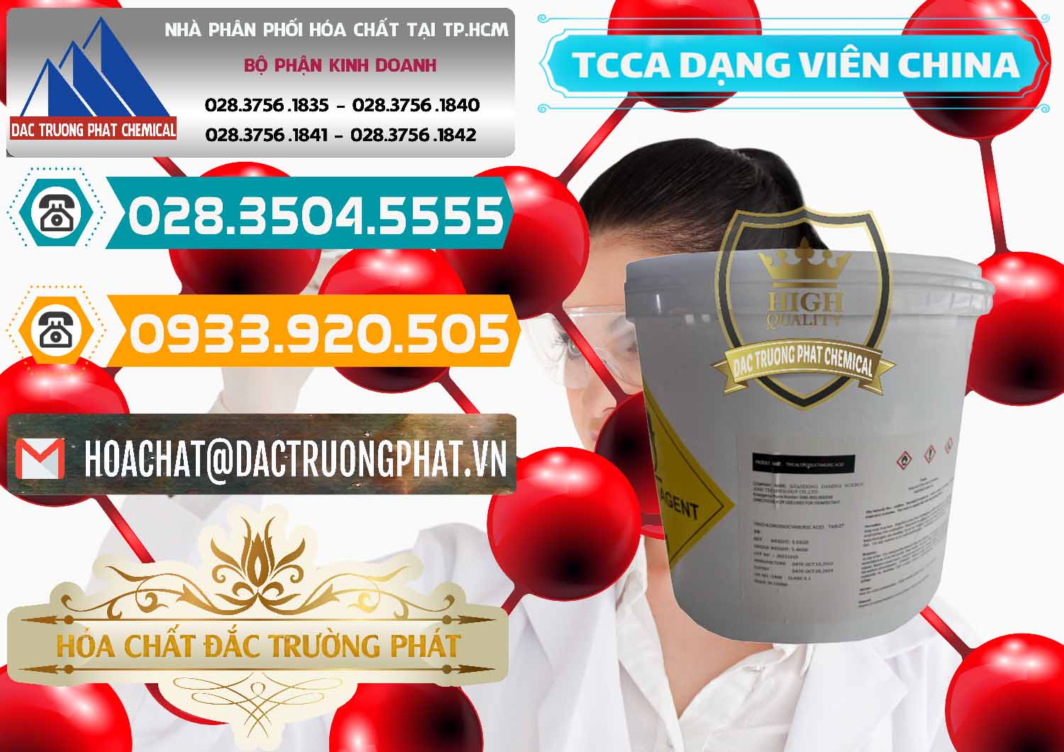 Cung cấp ( bán ) TCCA - Acid Trichloroisocyanuric Dạng Viên Thùng 5kg Trung Quốc China - 0379 - Cty kinh doanh & phân phối hóa chất tại TP.HCM - congtyhoachat.vn