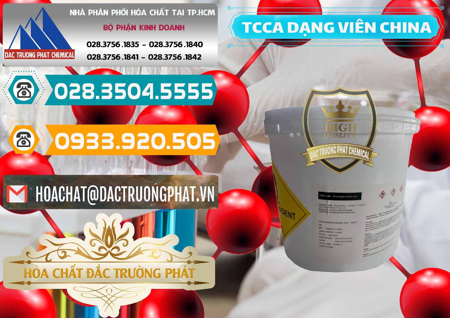 Nơi chuyên kinh doanh & bán TCCA - Acid Trichloroisocyanuric Dạng Viên Thùng 5kg Trung Quốc China - 0379 - Nhập khẩu _ cung cấp hóa chất tại TP.HCM - congtyhoachat.vn