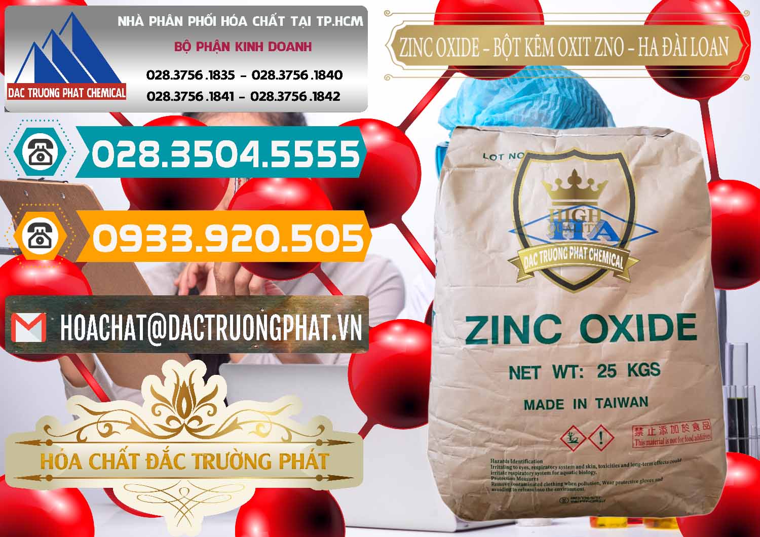 Cty cung cấp ( bán ) Zinc Oxide - Bột Kẽm Oxit ZNO HA Đài Loan Taiwan - 0180 - Công ty chuyên phân phối & bán hóa chất tại TP.HCM - congtyhoachat.vn