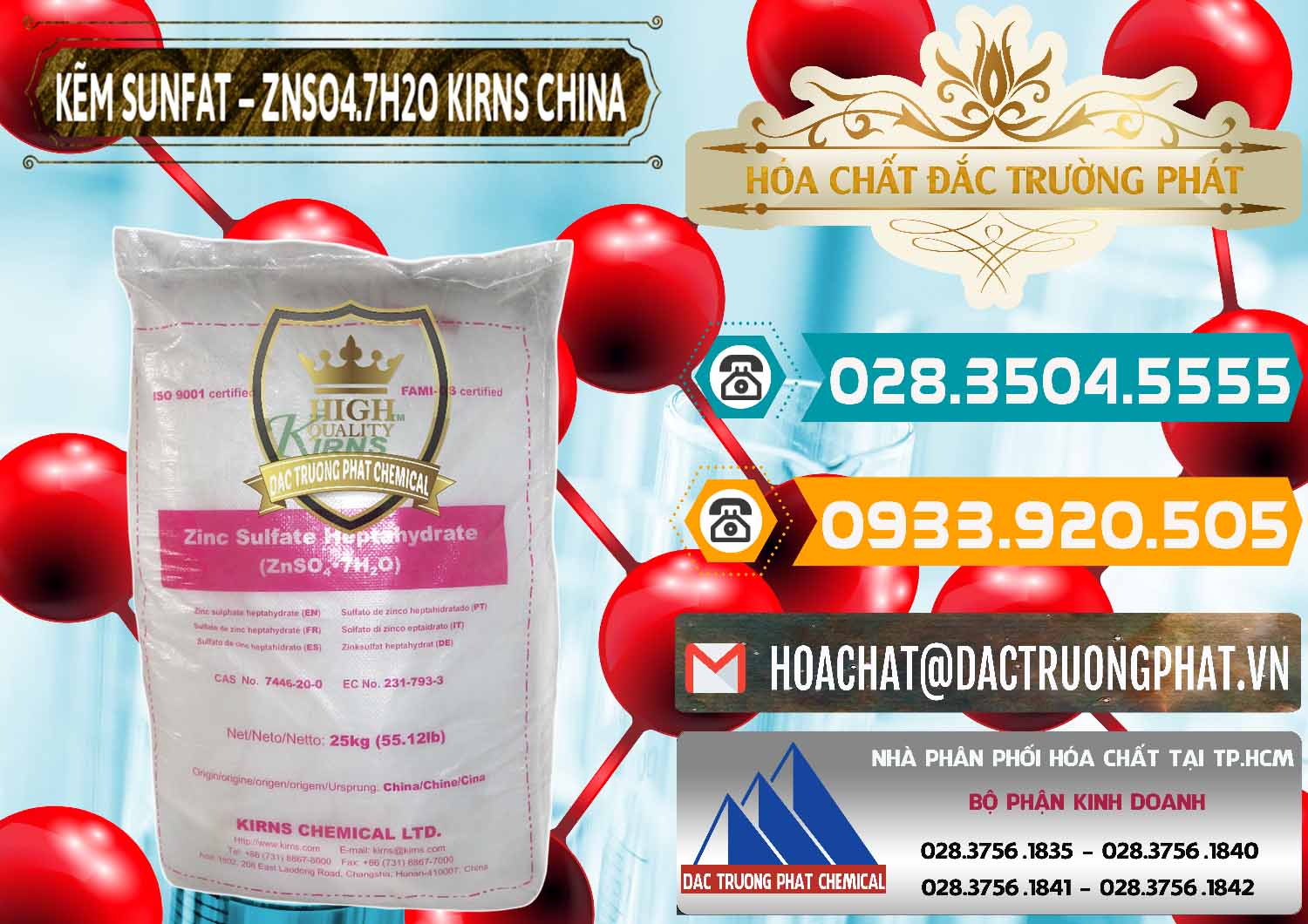 Cty bán & phân phối Kẽm Sunfat – ZNSO4.7H2O Kirns Trung Quốc China - 0089 - Đơn vị chuyên phân phối và cung ứng hóa chất tại TP.HCM - congtyhoachat.vn